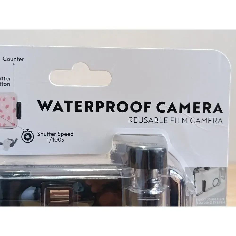 NEW Reusable 35mm Waterproof Film Camera Strawberry Print Retro Vintage Style
